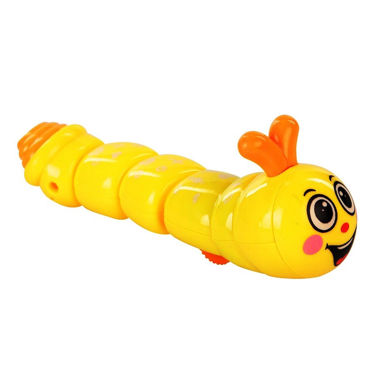 MOVABLE ROTATING CUTE TOY CATERPILLAR EĞİTİCİ OYUNCAK TIRTIL HAREKETLİ KURMALI OYUNCAK SARI TIRTIL