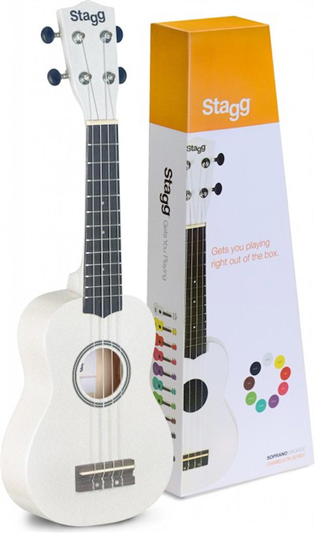 STAGG US-WHITTE (SOPRANO UKULELE WHITE+BAG)