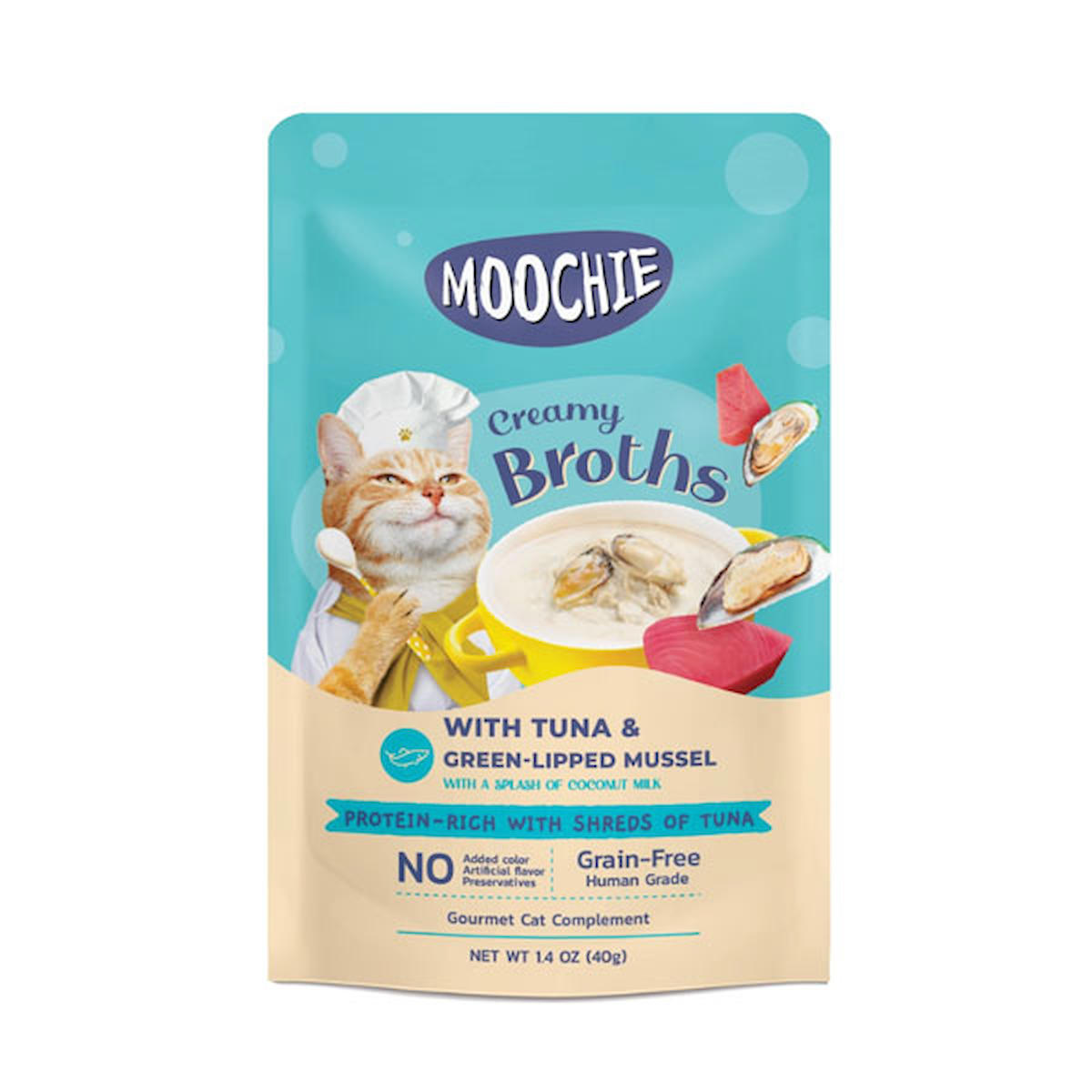 Moochie Çorba Kedi Ödülü Ton-Yeşil Dudaklı Midyeli 40 Gr 446-C0201