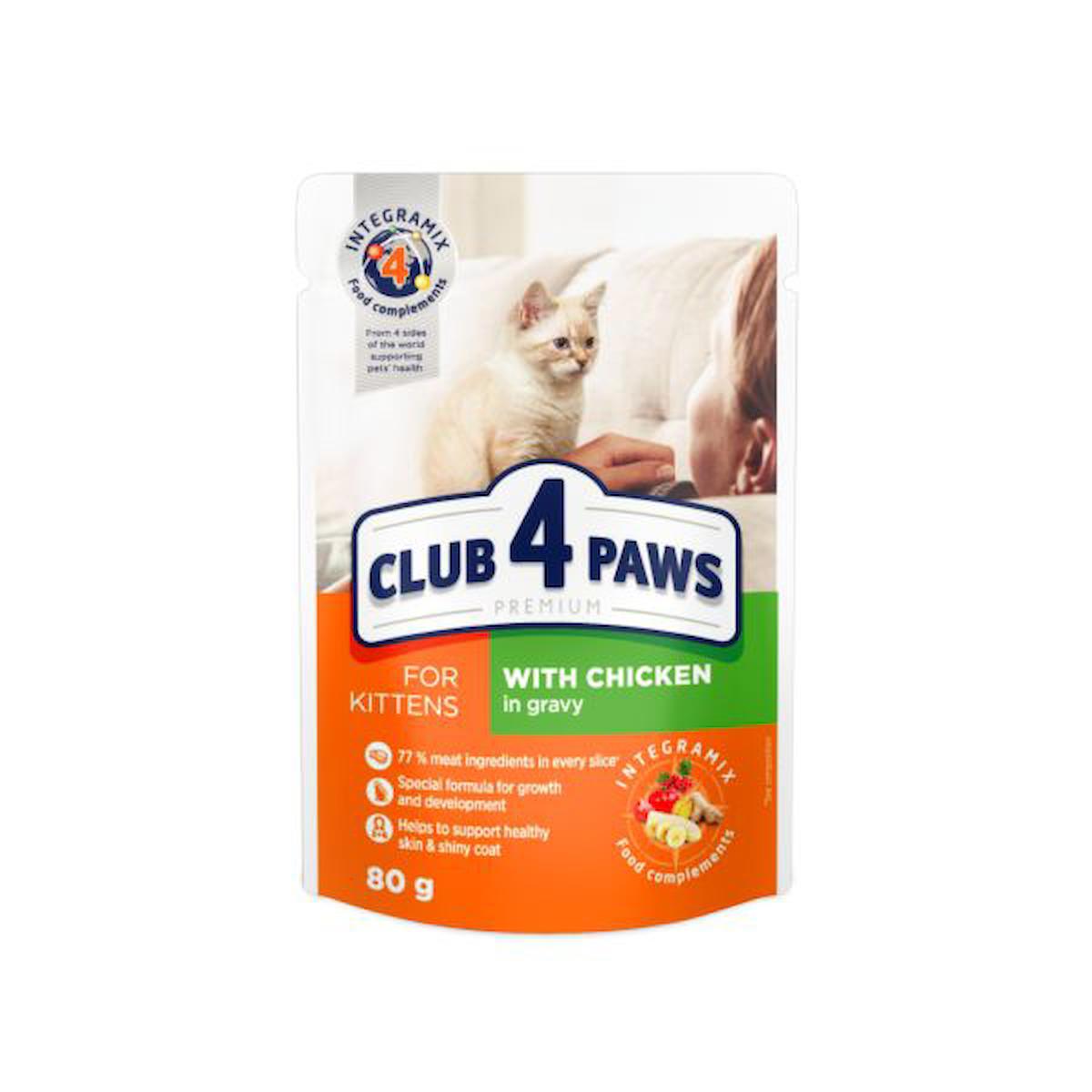 Club4Paws Tavuklu Premium Pouch Yavru Kedi Maması 80 Gr 456-C0883