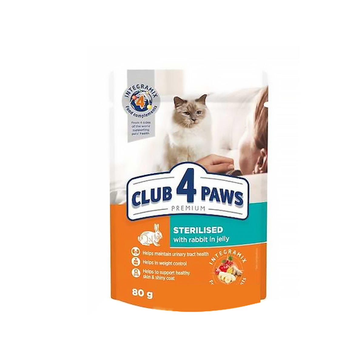 Club4Paws Kısır Kediler İçin Tavşanlı Yaş Mama 80 Gr (456-C6757)