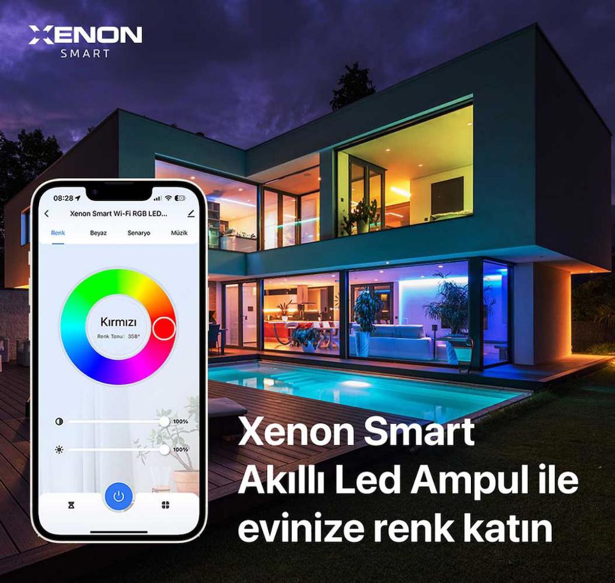 Wi-Fi LED Akıllı RGB Ampul Mobil Uygulama Denetimli, Google Home ve Alexa Uyumlu Çok Renkli Lamba X7021