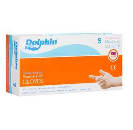  Dolphin Latex Eldiven Pudrasız S 100lü