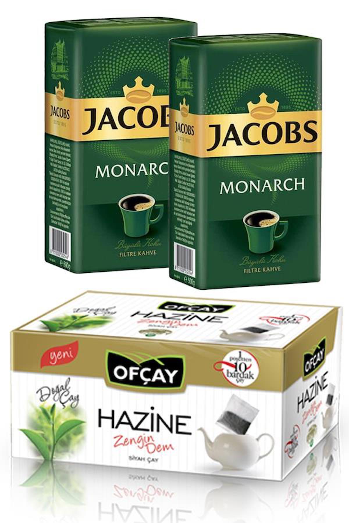 Ofçay Hazine Zengindem Demlik Poşet Çay 30 x 15 gr & Jacobs Monarch Filtre Kahve 2 x 500 gr