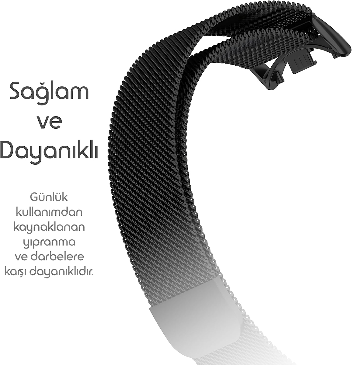 Xiaomi ile Uyumlu Mi Band 10/9/8 İçin Milano Loop Metal Hasırlı Kordon Manyetik Tasarımlı Terletmeyen Hafif Yapılı Bileğe Göre Ayarlanabilen Deformasyona Dayanıklı Paslanmaz Kayış