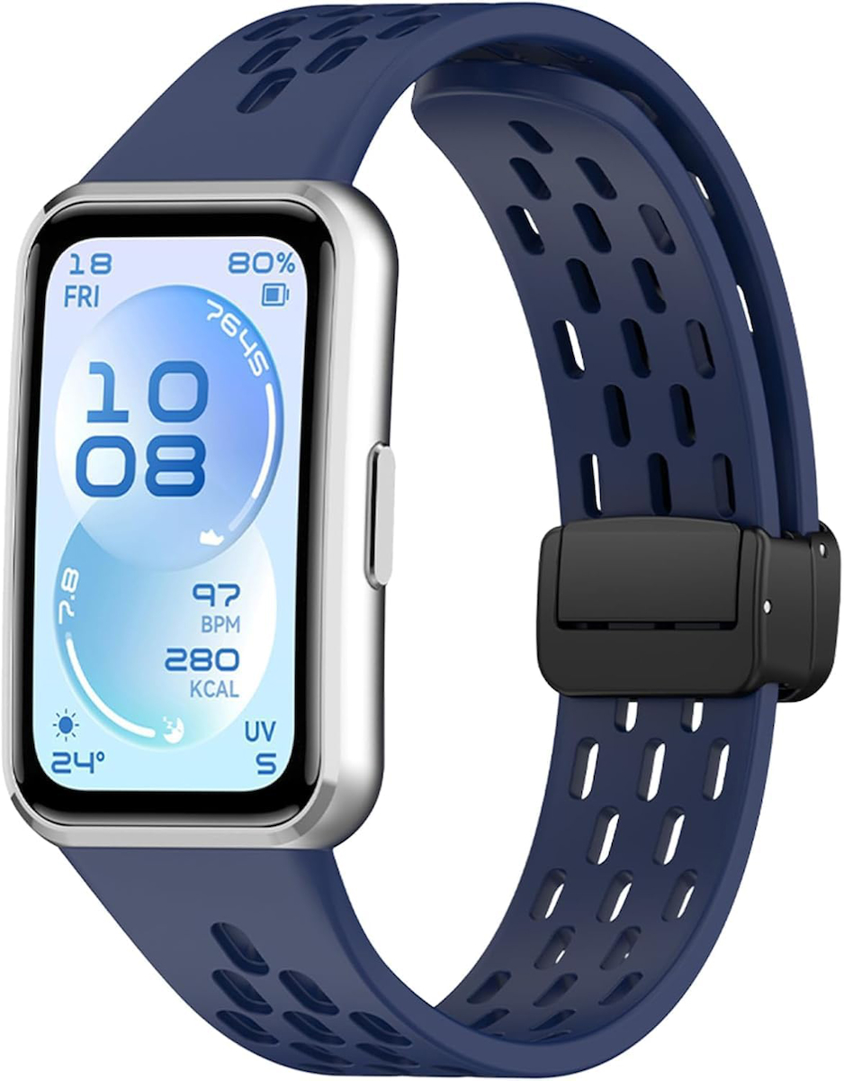 [Air Loop] Huawei Band 11/11 Pro ile Uyumlu Kordon Delikli Tasarım Manyetik Tokalı Huawei Band 11 Kordon Terletmeyen Yumuşak Silikonlu Nefes Alabilen Huawei Band 11 Pro Kordonu