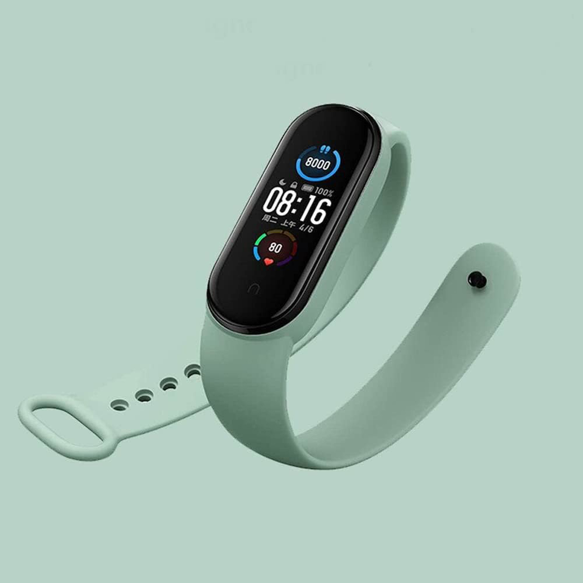 Xiaomi Mi Band 5 ile uyumlu Saat Kayışı Ent Kaliteli Xiaomi Mi Band 5 ile uyumlu Spor Saat Kontrast Renkli Termoplastik Lila