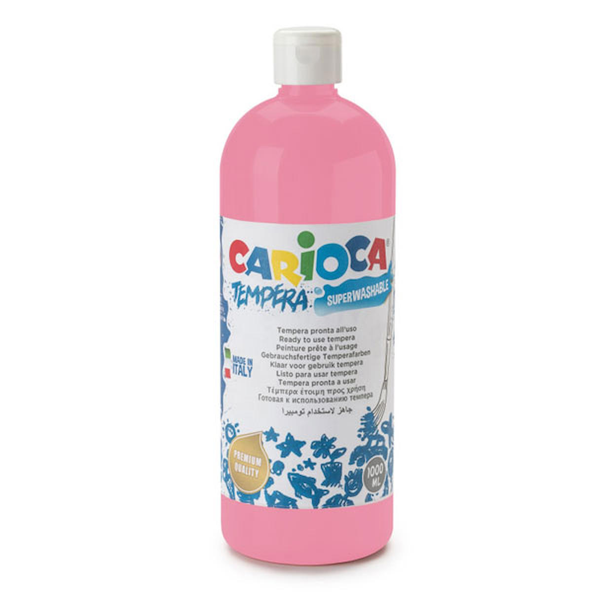 Carioca Tempera Boya (Süper Yıkanabilir) 1000ml - 1350gr / Plastik Şişede - Pembe 