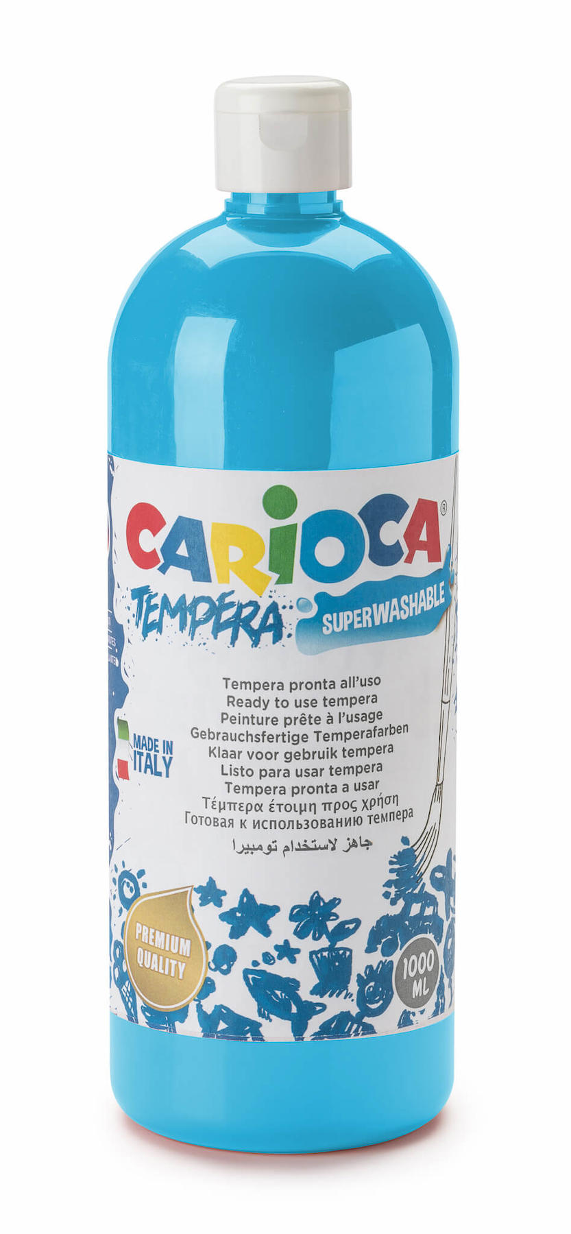 Carioca Tempera Boya - Açık Mavi (Süper Yıkanabilir) 1000ml - 1350gr / Plastik Şişede