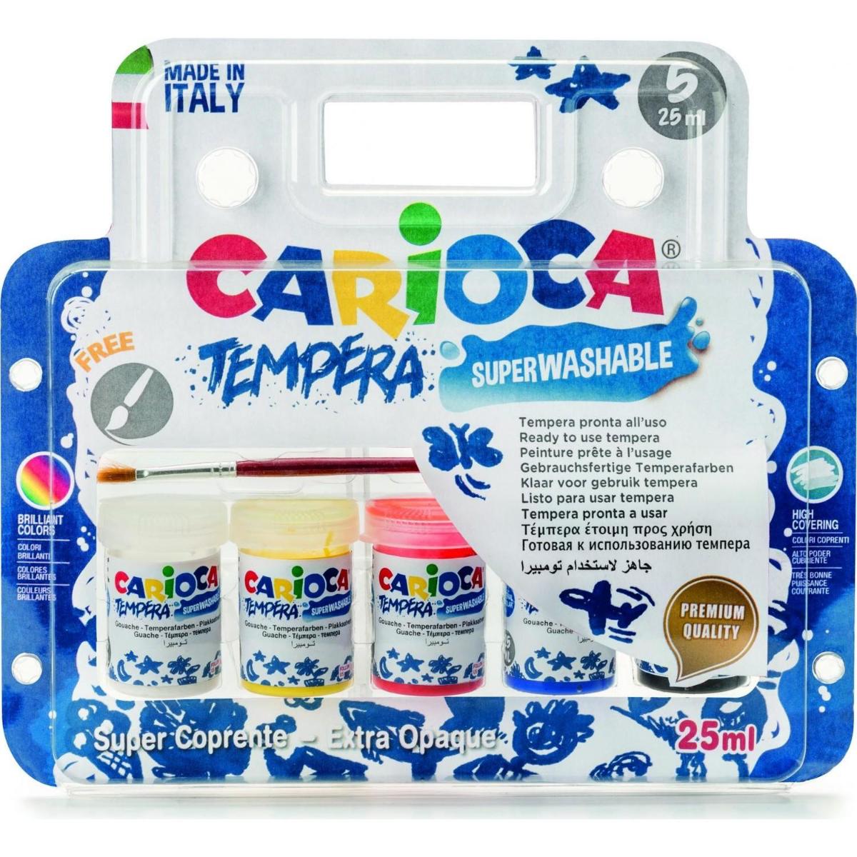 Carioca Tempera Yıkanabilir Sulu Boyası 5 Renk 25 ml