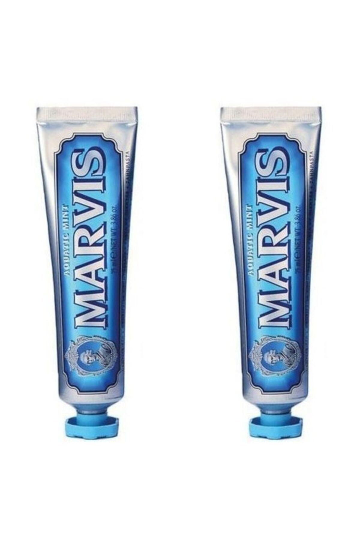 Marvis Aquatic Mint Nane Aromalı Beyazlatma Doğal Diş Macunu 2x85 ml 