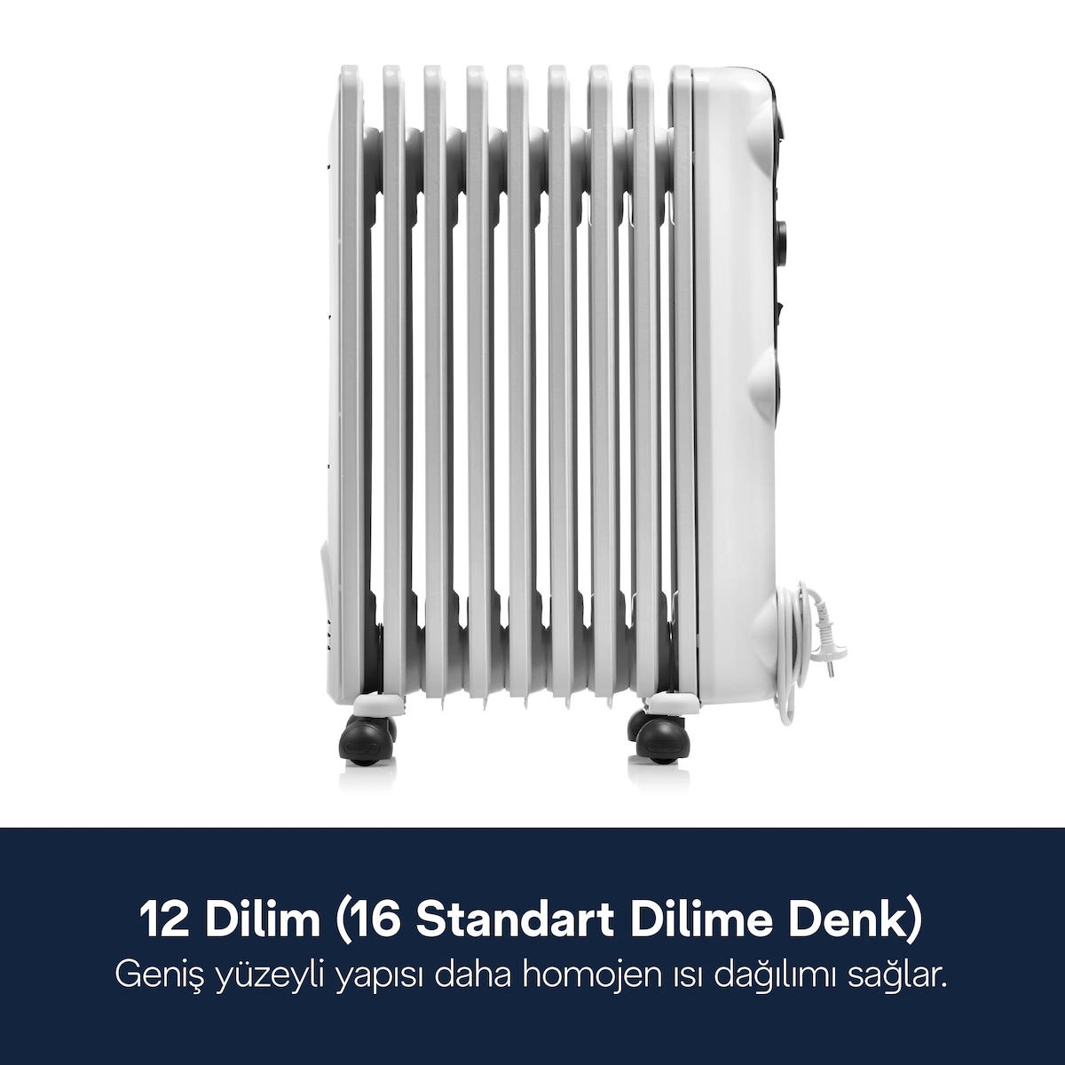 Delonghi Trrs1225c 1500 W Termostatlı 12 Dilim Elektrikli Zemin Tipi Yağlı Radyatör
