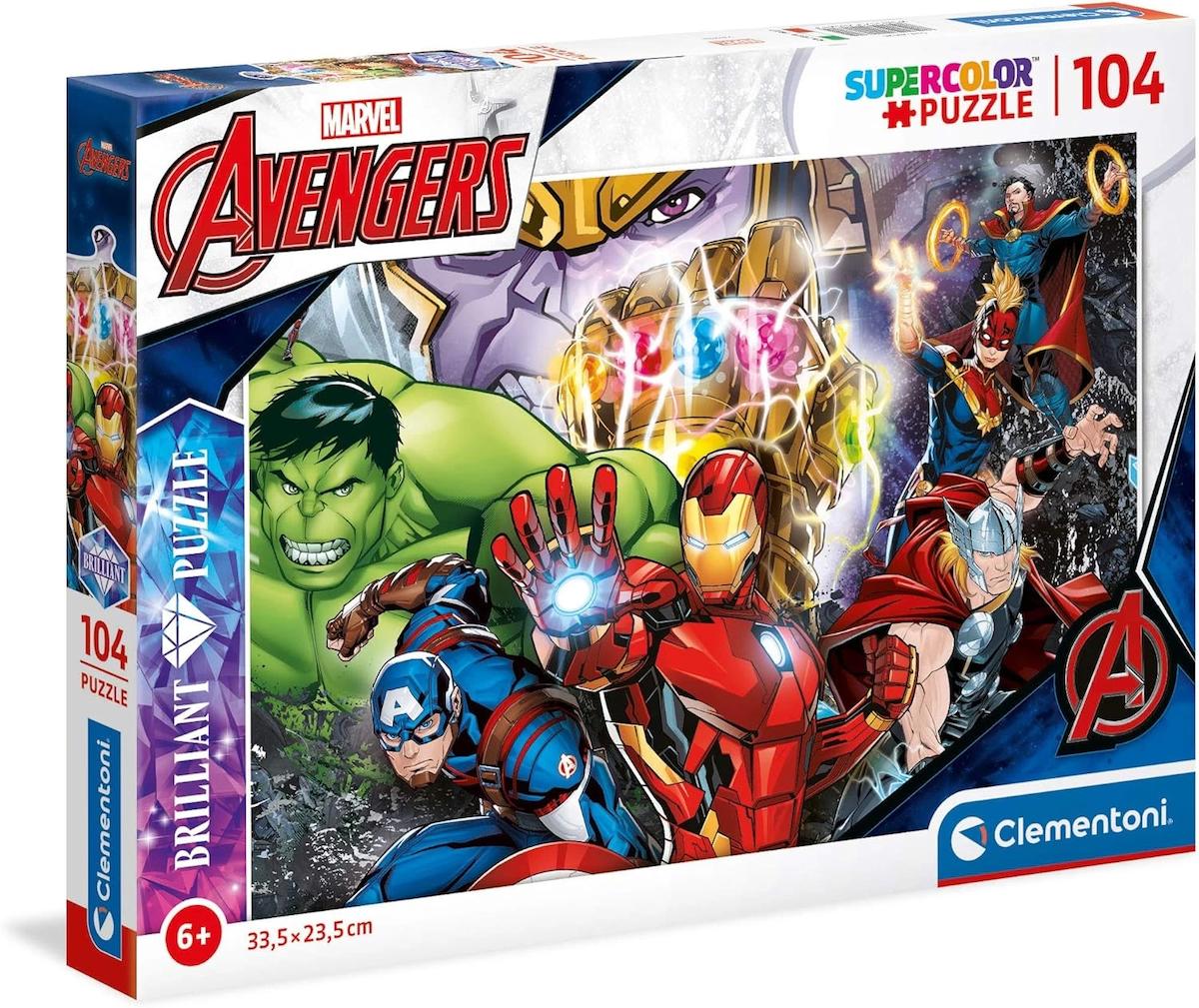 Clementoni  104 Parça Brilliant Puzzle  Marvel 20181