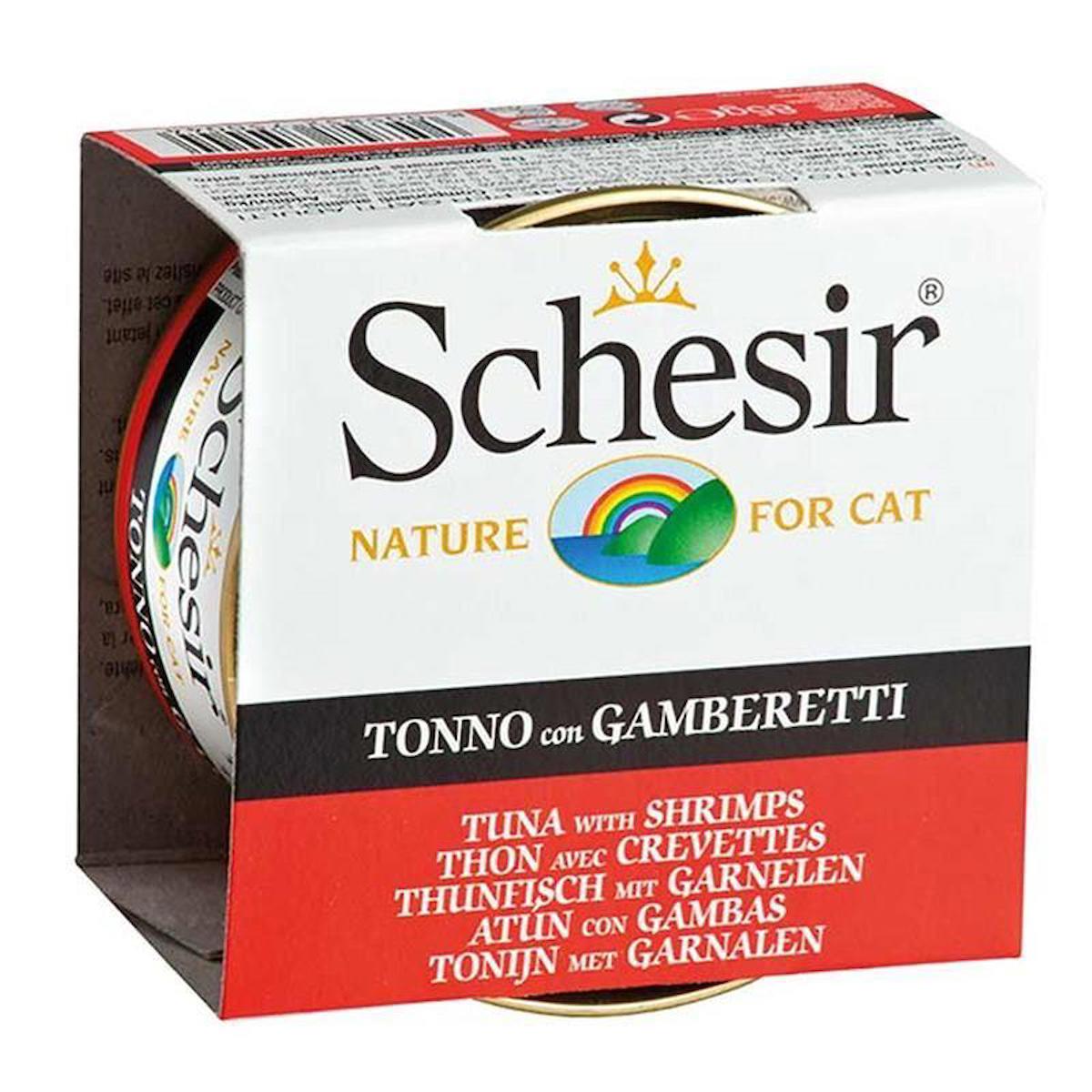 Schesir Ton Balıklı Karidesli Jöleli Kedi Yaş Maması 85 Gr X 6 Adet