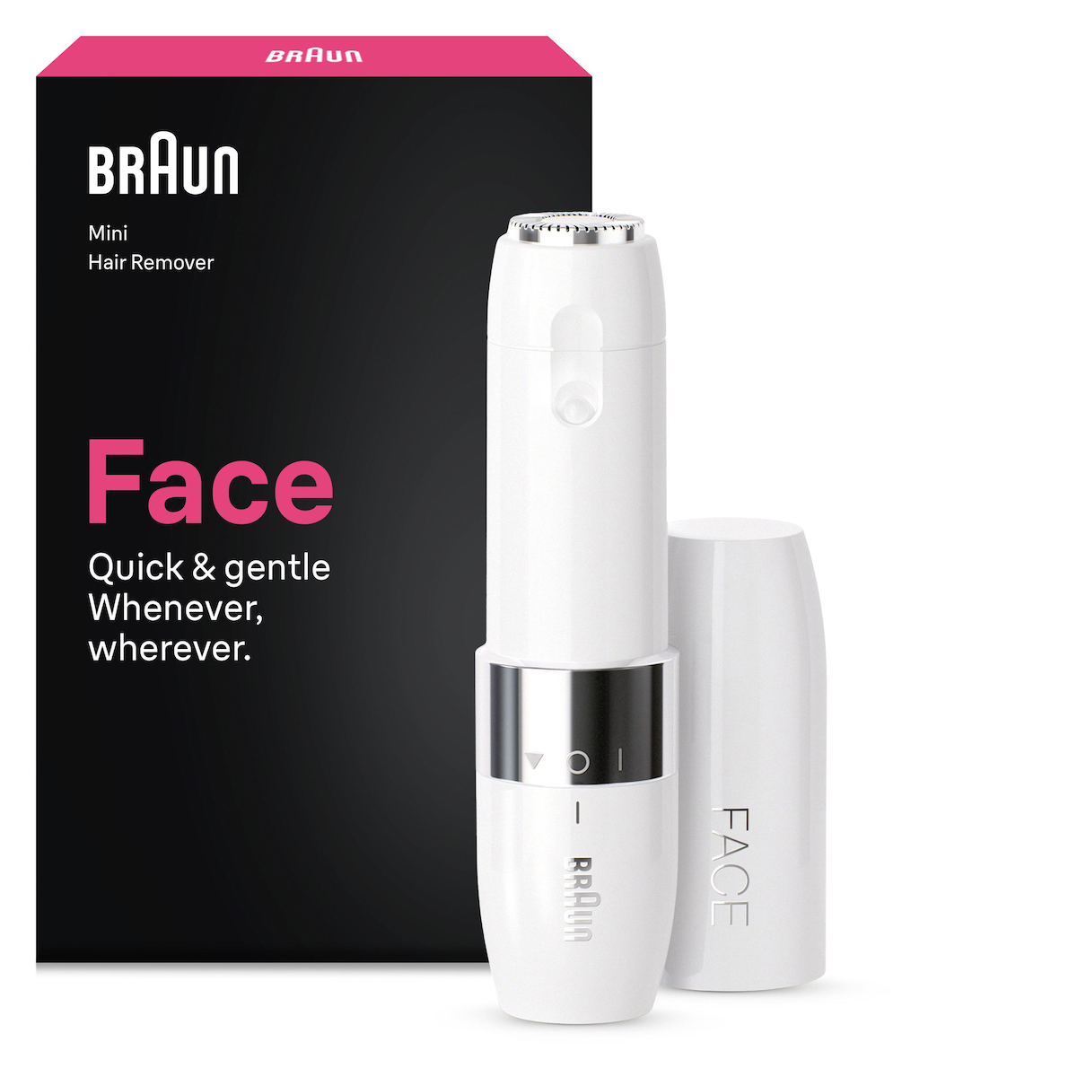 Braun FS1000 Mini Yüz Tüy Alma Makinesi Pil Ve Temizleme Fırçası, Seyahat Boy, Kablosuz Kullanım