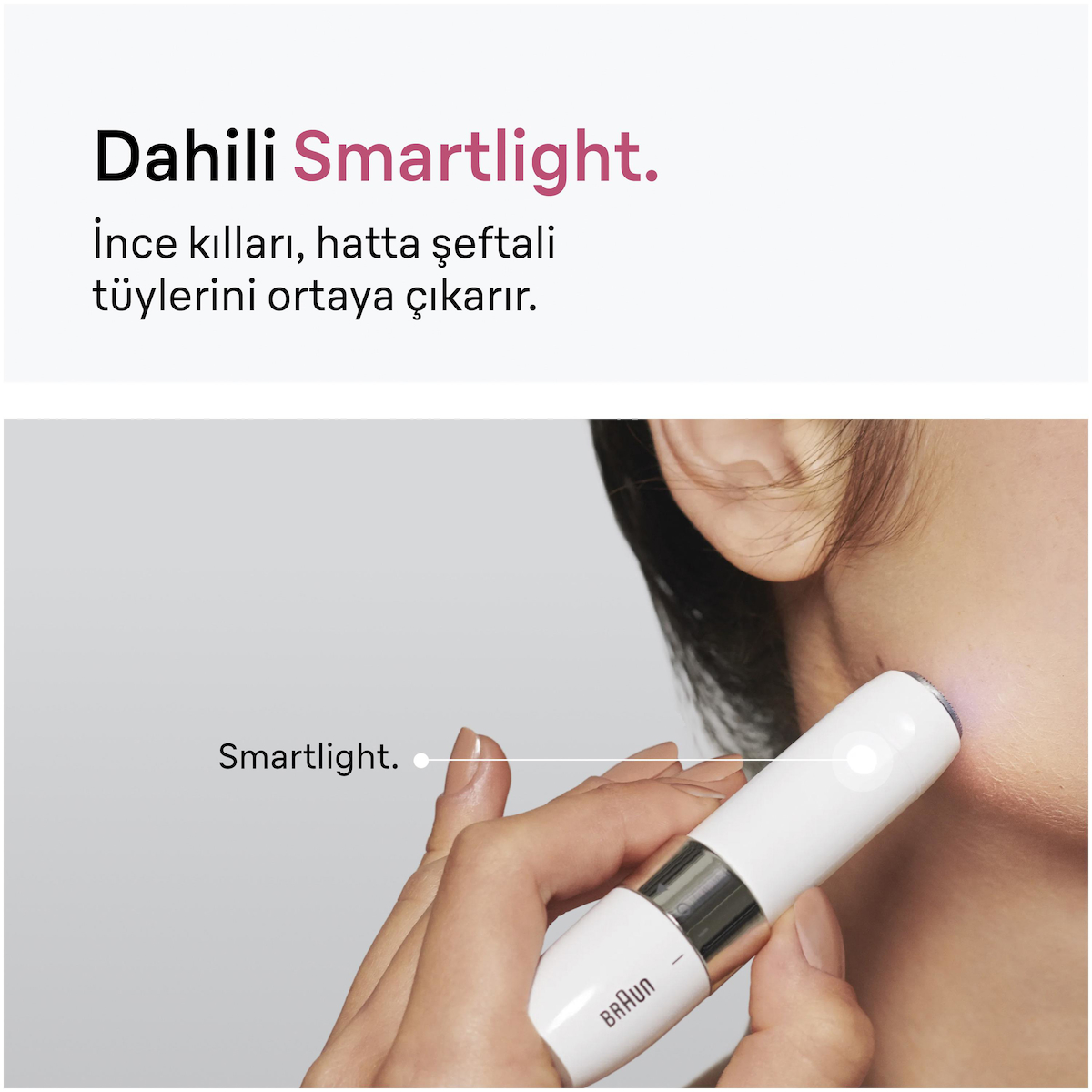 Braun FS1000 Mini Yüz Tüy Alma Makinesi Pil Ve Temizleme Fırçası, Seyahat Boy, Kablosuz Kullanım