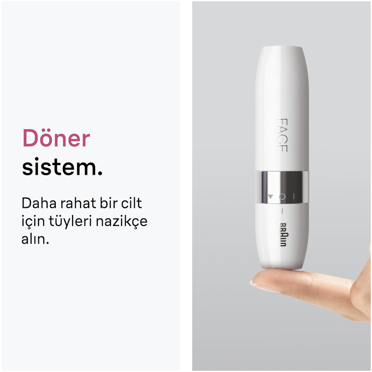 Braun FS1000 Mini Yüz Tüy Alma Makinesi Pil Ve Temizleme Fırçası, Seyahat Boy, Kablosuz Kullanım