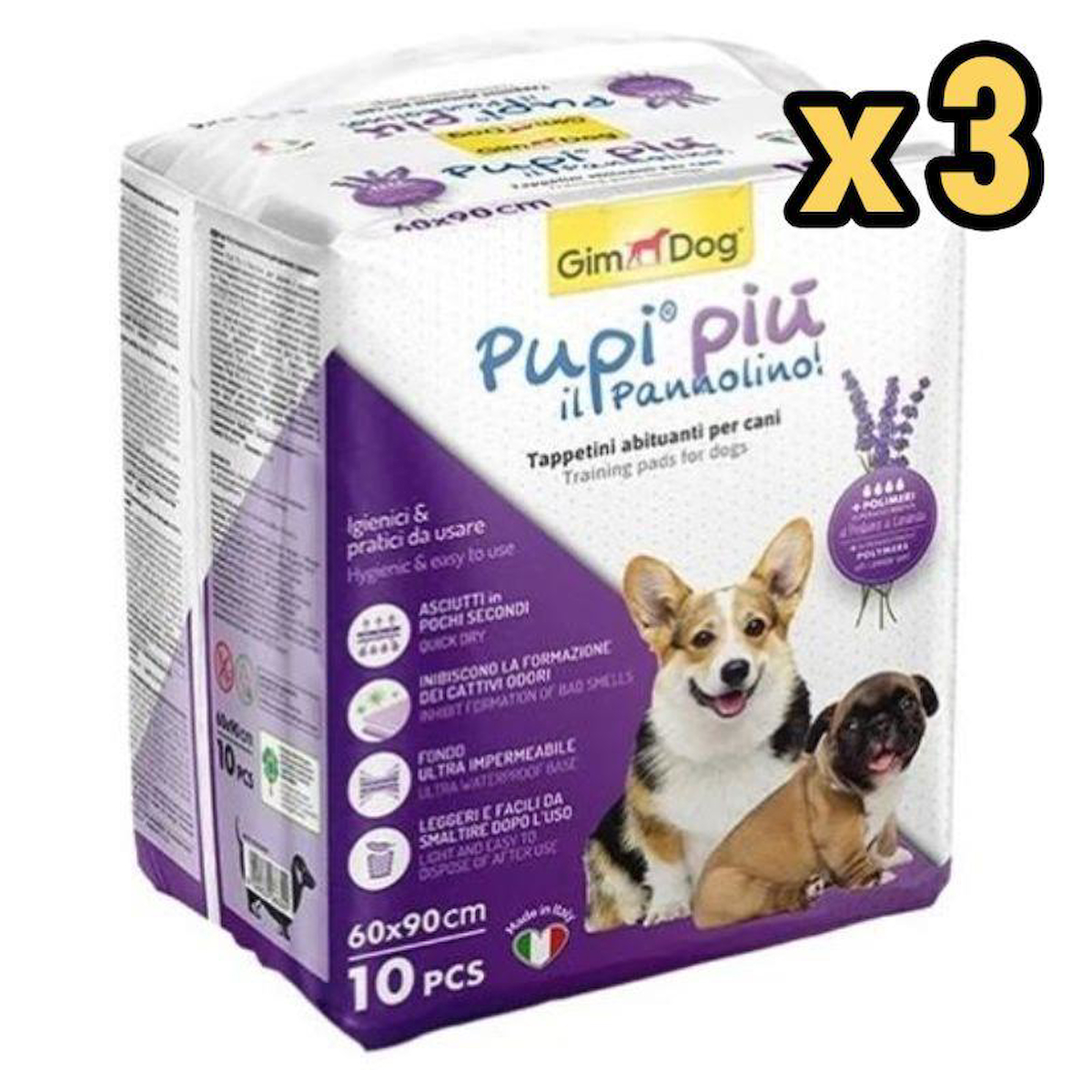 GimDog Köpek Çiş Pedi-Lavanta Kokulu 10 Adet 60x90 cm x 3 Adet