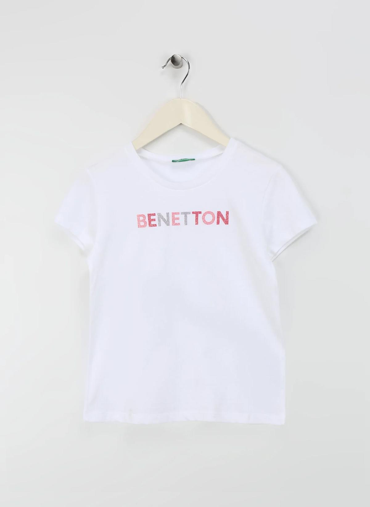 Benetton Beyaz Kız Çocuk T-Shirt 3I1XC10H8