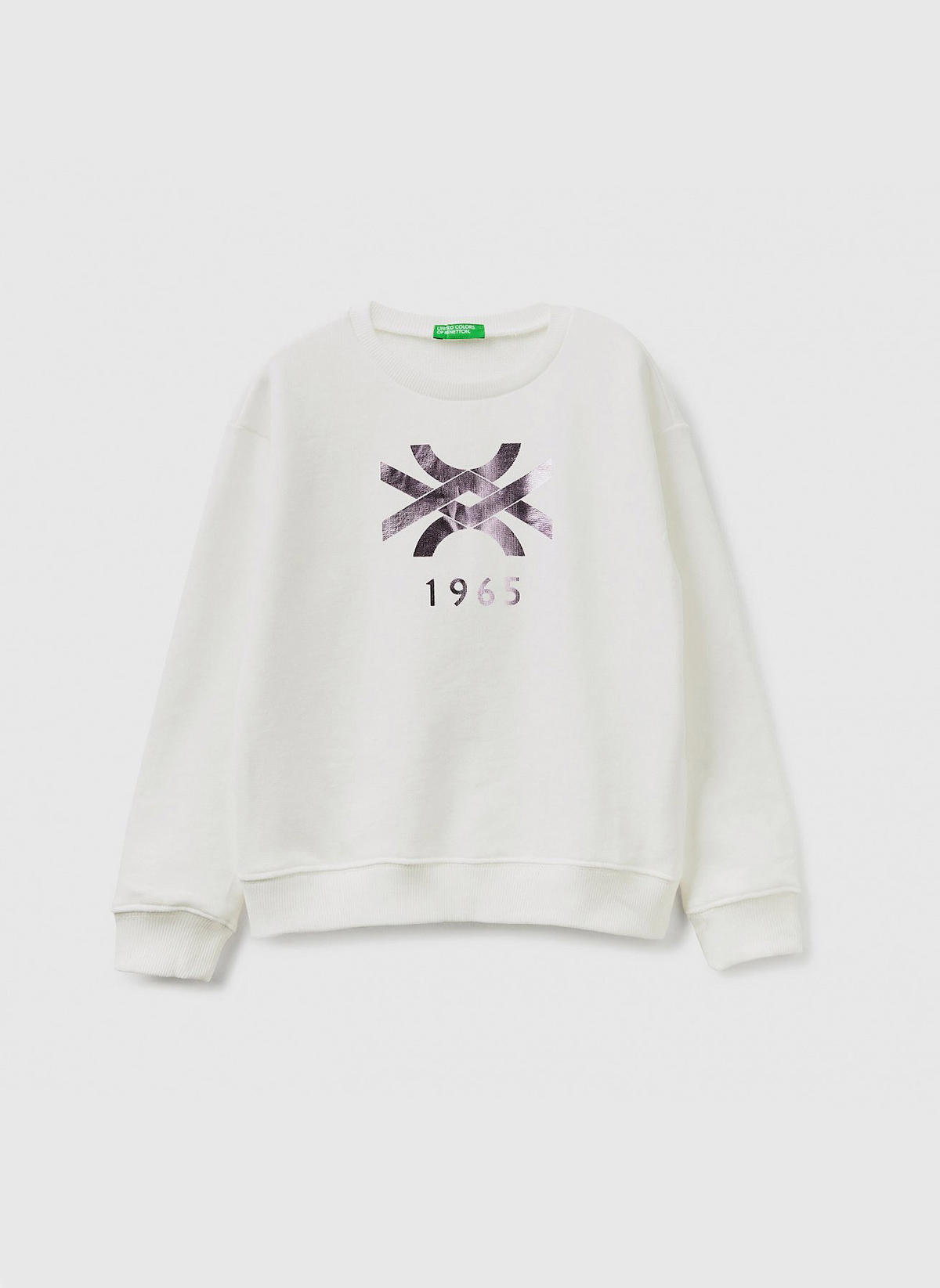 Benetton Krem Kız Çocuk Sweatshirt 3J68C10D0