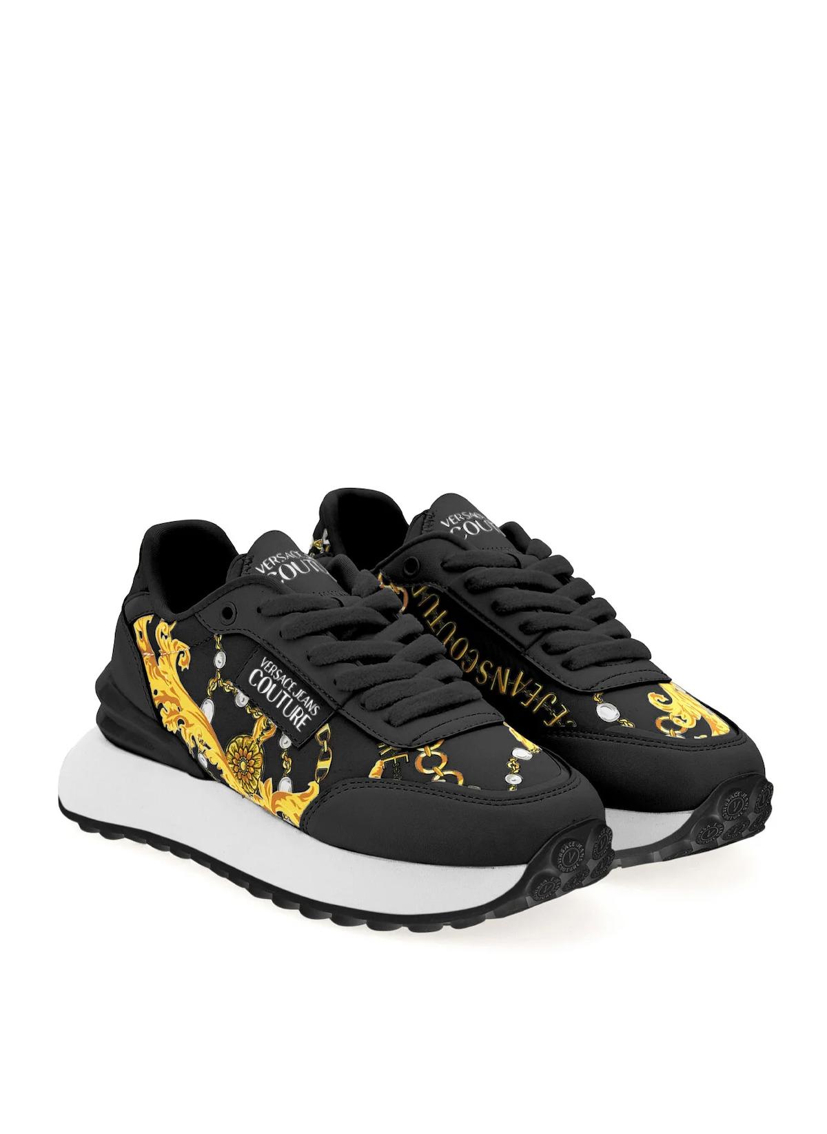 Versace Jeans Couture Sarı - Siyah Kadın Sneaker 75VA3SH2ZS911G89