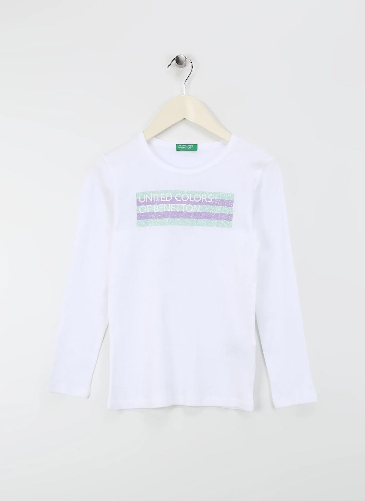 Benetton Beyaz Kız Çocuk T-Shirt 3I9WC10HA