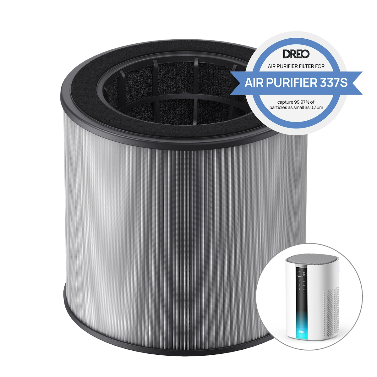 Air Purifier 337S Akıllı Hava Temizleyici Uyumlu 3 Aşamalı HEPA Filtresi (Yedek Filtre)