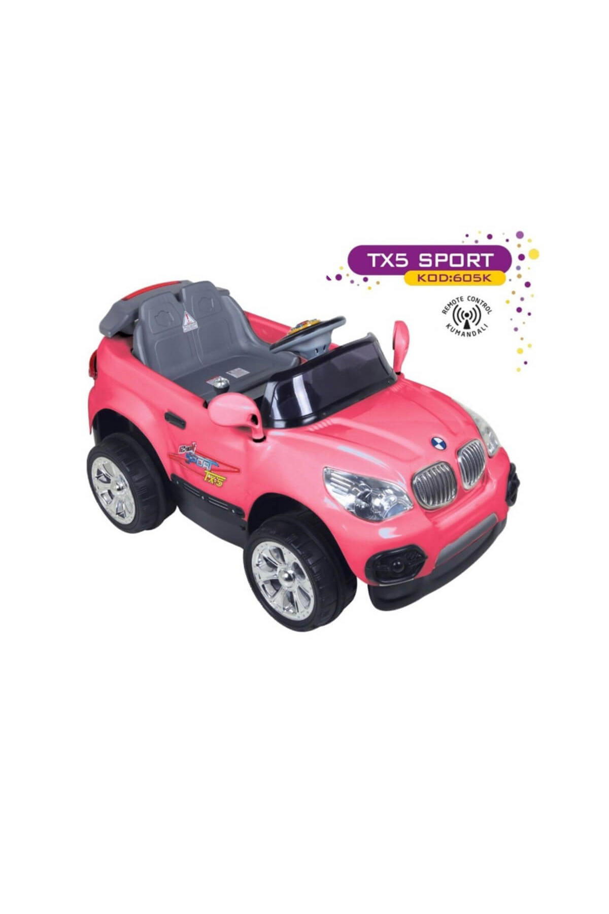 Aliş Tx-5 Sport Uzaktan Kumandalı Akülü Araba 12 Volt Pembe