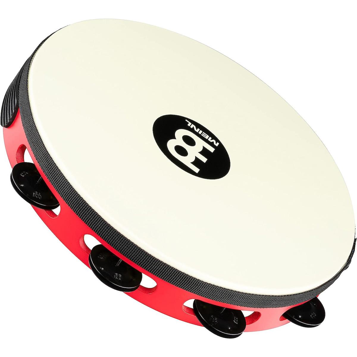 Meinl TAH1BK-R-TF Tour Jingle Wood True Feel Head 1 Row Tamburin (Red Black)