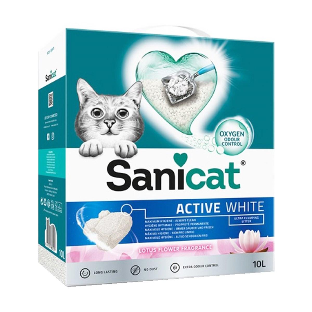 Sanicat Active White Lotus Flower Topaklanan Kedi Kumu 10 lt