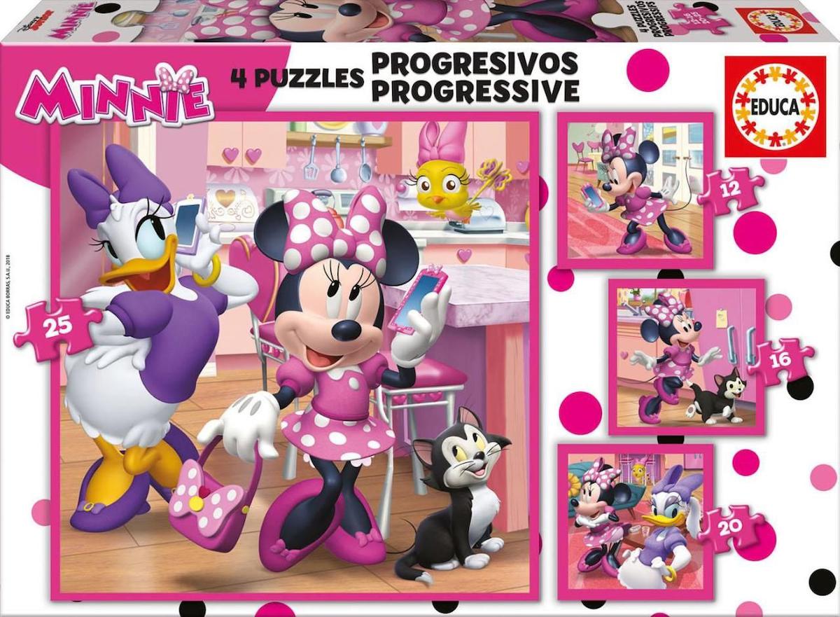 Educa 17630 Minnie Happy Helpers 12+16+20+25 Parça Puzzle