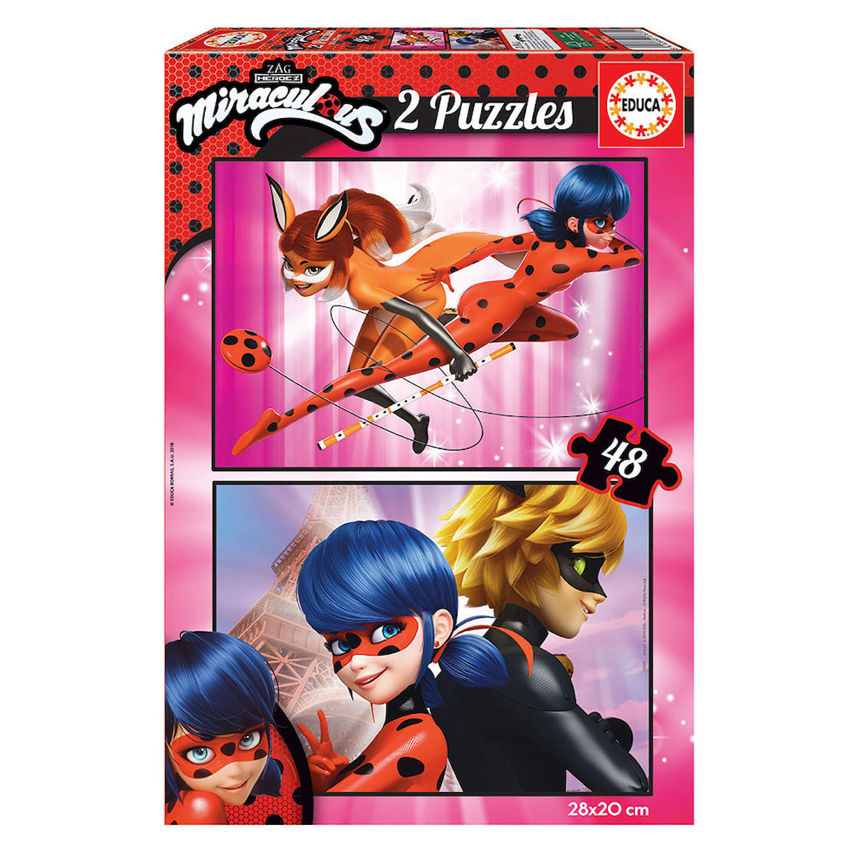 Educa Çocuk Puzzle 2x48 Parça Miraculous Ladyb 17635