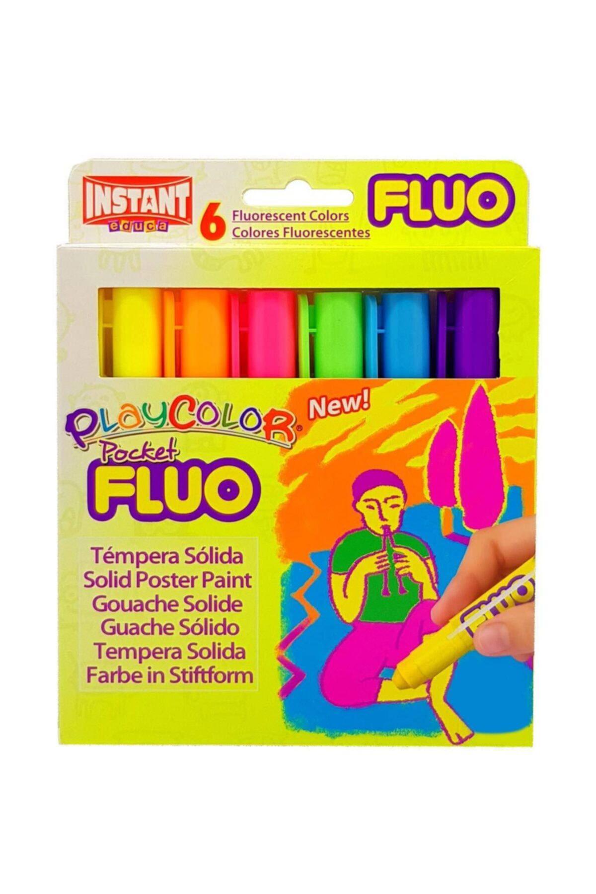 Instant Playcolor One Fluo Jel Guaj Boya 6'lı Fosforlu Renkler