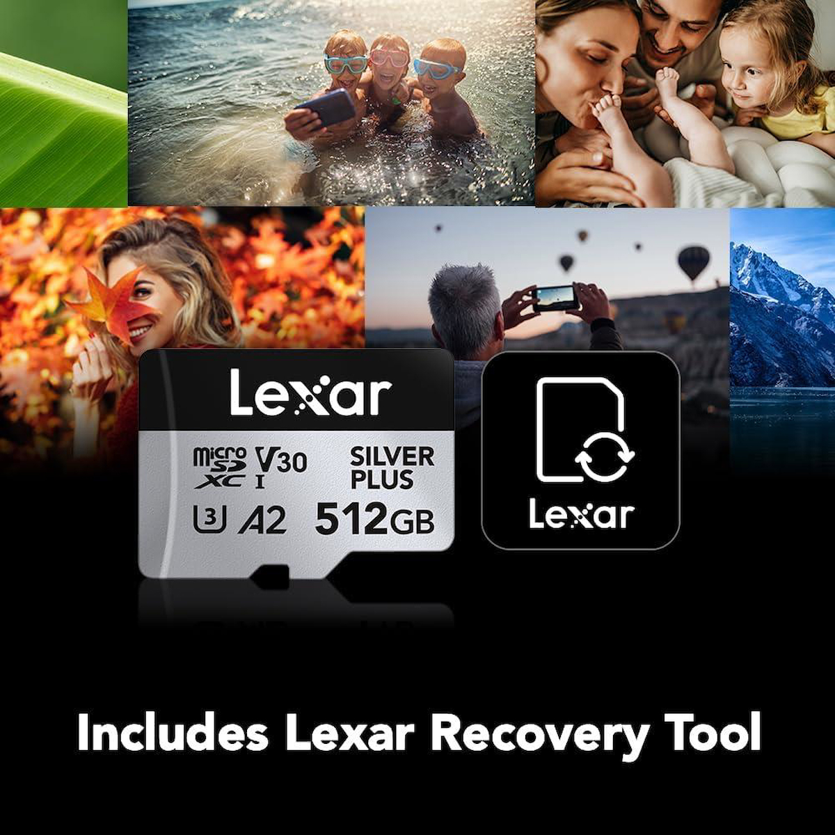 Lexar 512GB Silver Plus 205mb 4K V30 UHSI Micro SD Hafıza Kartı