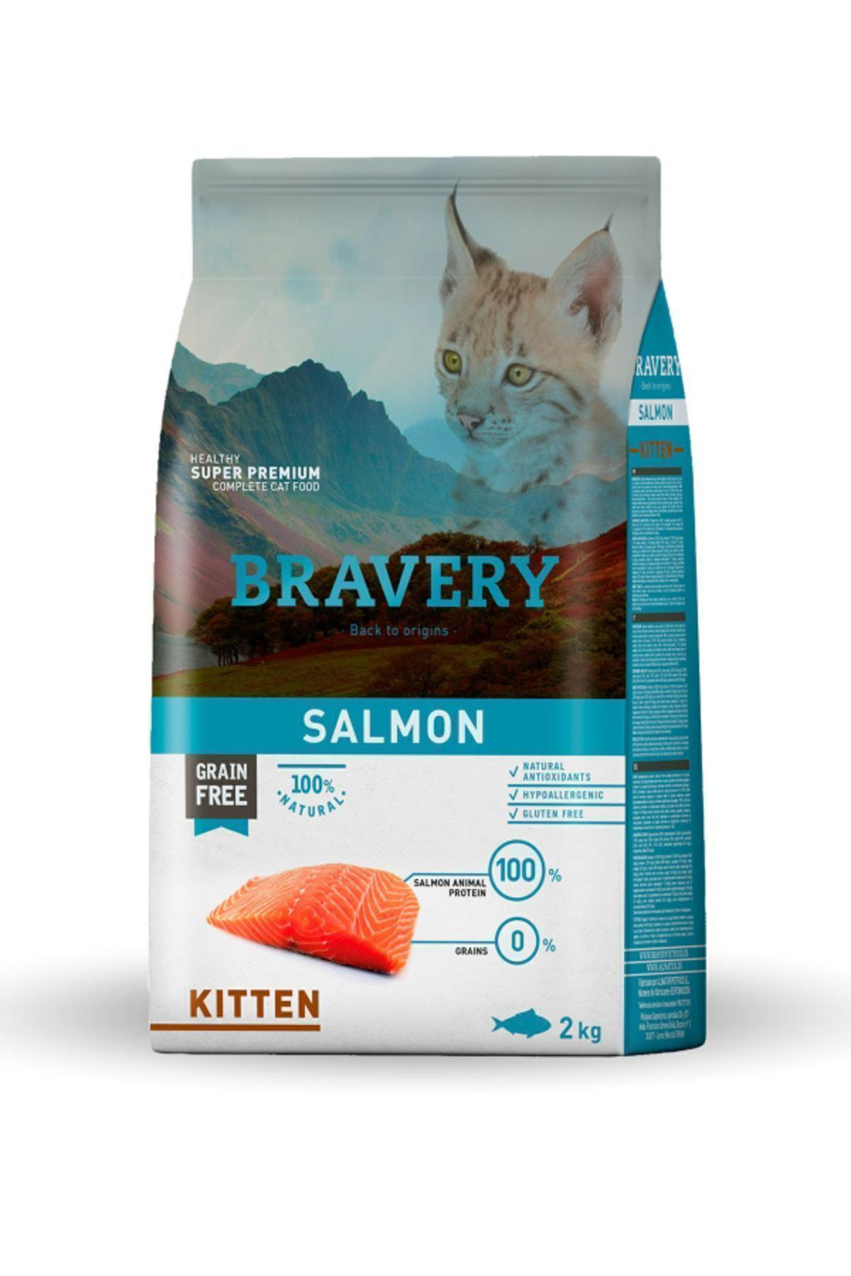 Bravery Tahılsız Somonlu Yavru Kedi Maması 2 Kg