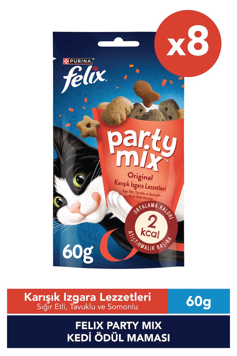 Felix Party Mix Karışık Izgara Lezzetleri Kedi Ödül Maması x8
