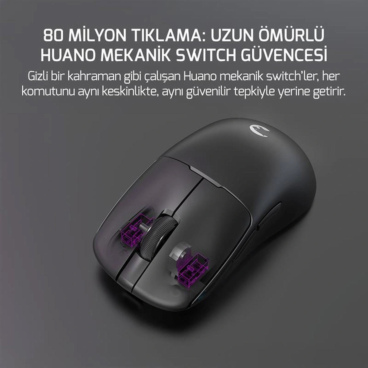 GamePower Radus 12.000DPI Triple Mode (Kablolu/Bluetooth/2.4G) Siyah Gaming Mouse (Grip Tape Hediyeli)