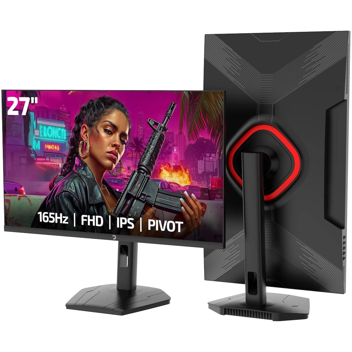 GamePower Lunis L30 27” 165Hz 1Ms IPS FHD Pivot Gaming Monitör (Sıfır Ölü Piksel Garantili)