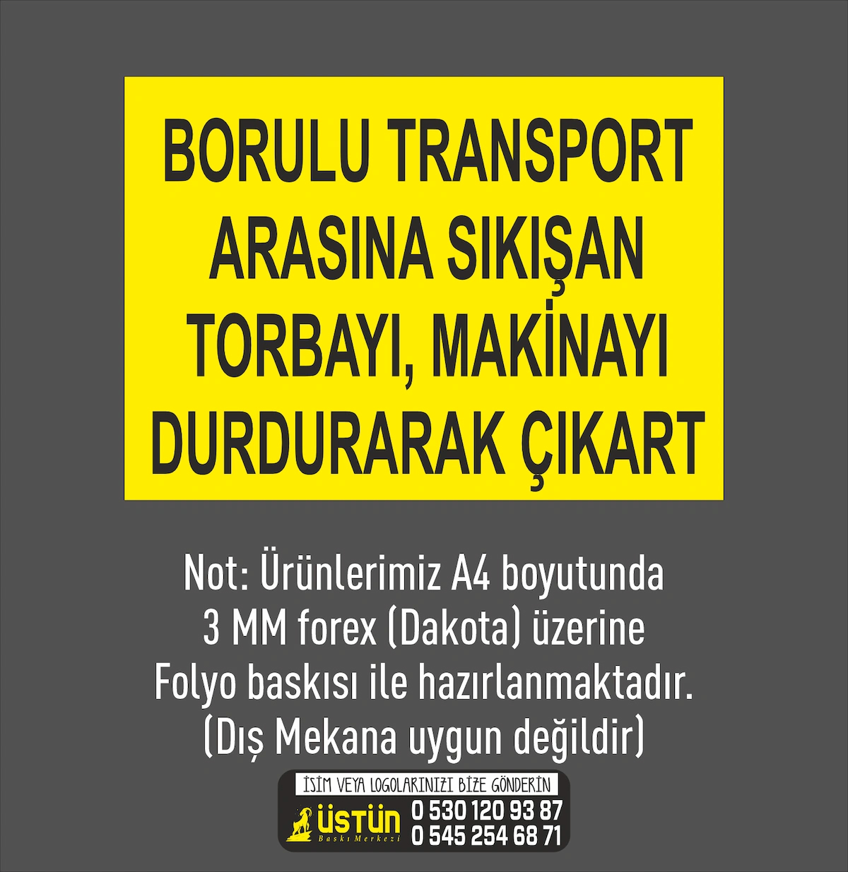 İŞ GÜVENLİĞİ LEVHASI BORULU TRANSPORT ARASINA SIKIŞAN TORBAYI, MAKİNAYI DURDURARAK ÇIKART