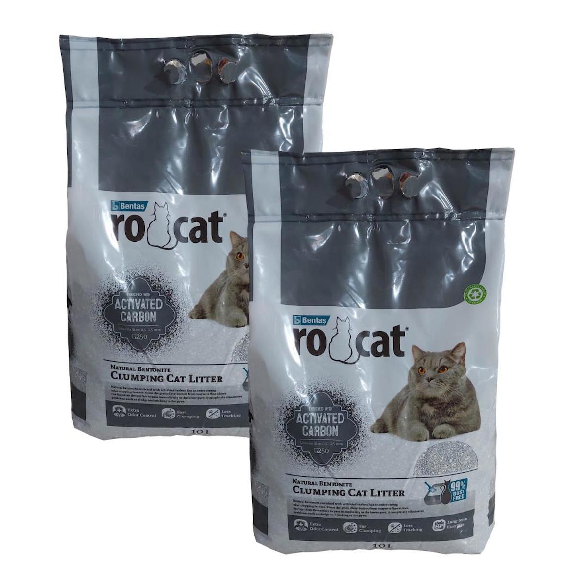 VanCat - RoCat Aktif Karbonlu İnce Taneli Kedi Kumu 10 L x 2 Adet