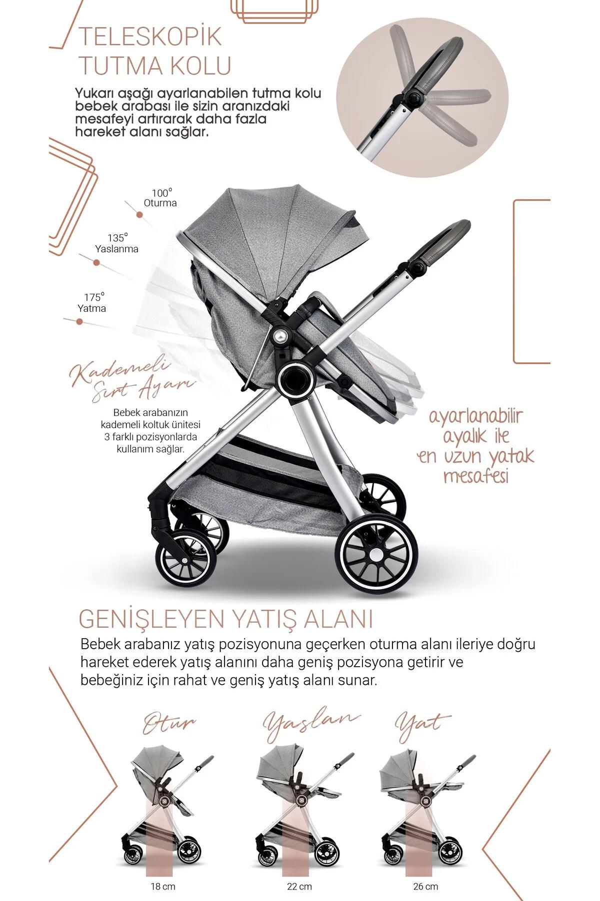 8 In 1 Yeni Doğan Set 990 Travel Sistem Bebek Arabası Anne Yanı Beşik Oyun Parkı Yatak Ana Kucağı