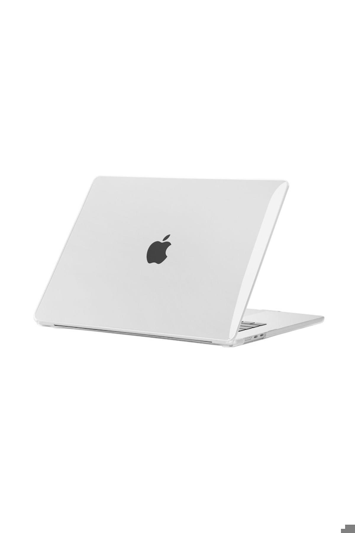 Apple Macbook 15 inç Air M2 2024 A2941 Uyumlu MSoft Kristal Kapak Renksiz