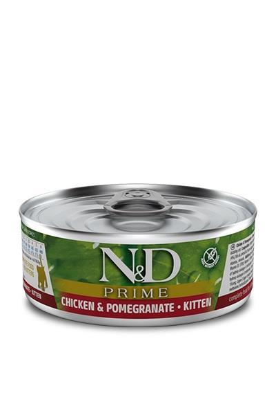 N&D Prime Tahılsız Tavuk Nar Kitten Yavru Kedi Konservesi 80 gr