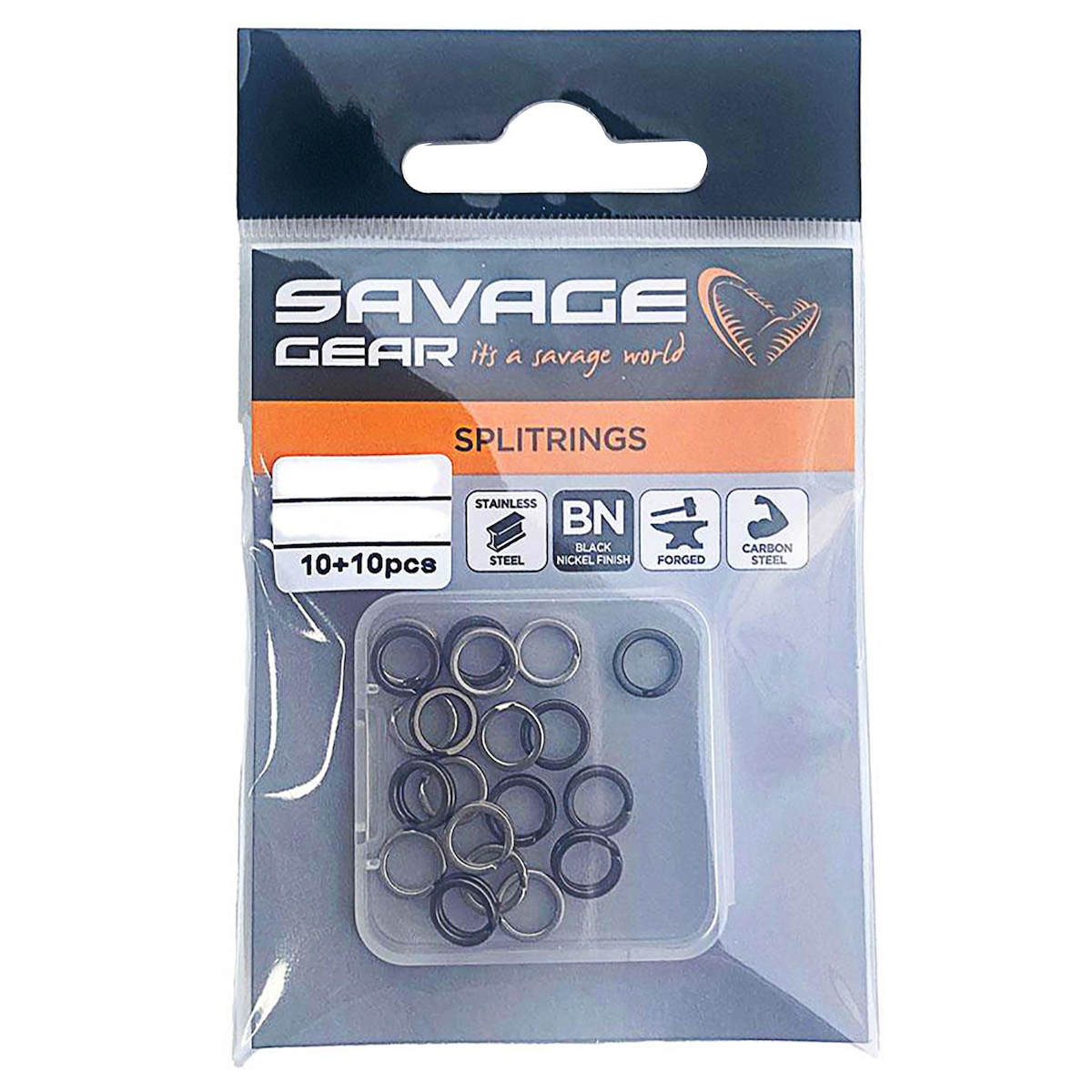 Savage Gear Split Ring SS+BLN 20 Adet Halka 5MM 44LBS 20KG