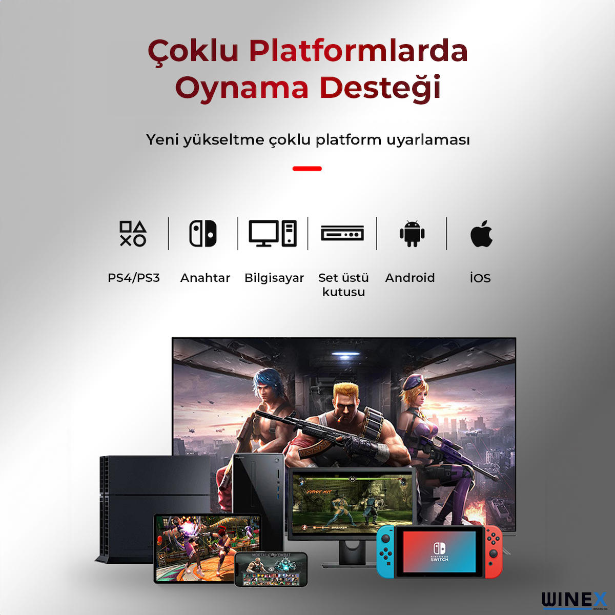 Global BSP-Y01 Joystick Switch/Ps3/Ps4/Pc/Android/İos MF/TV Retro Oyun Konsolu Joystiği Siyah WNE1031