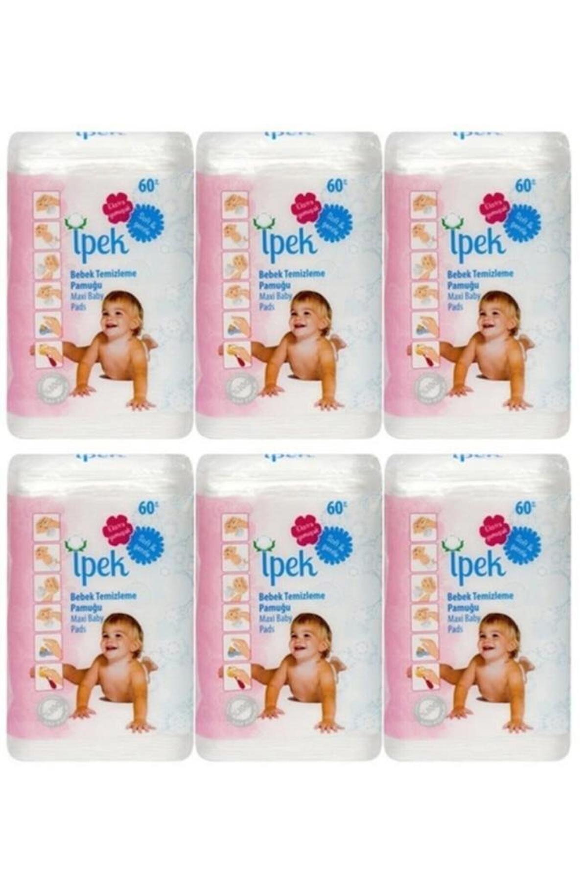 İpek Maxi 60'lı 6 Paket Bebek Temizleme Pamuğu