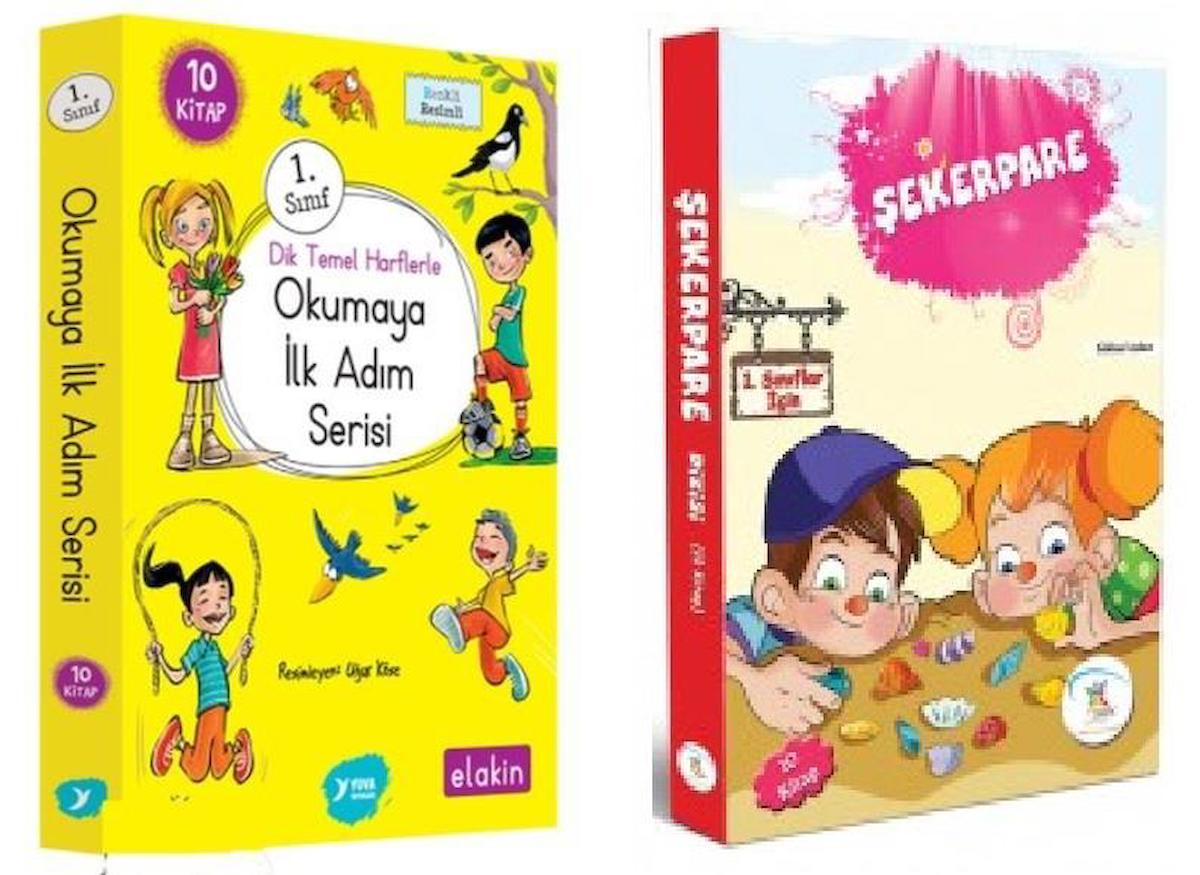 Yuva 1.Sınıf Dik Temel Harflerle Okumaya İlk Adım + Şekerpare Hikaye Seti 20 Kitap