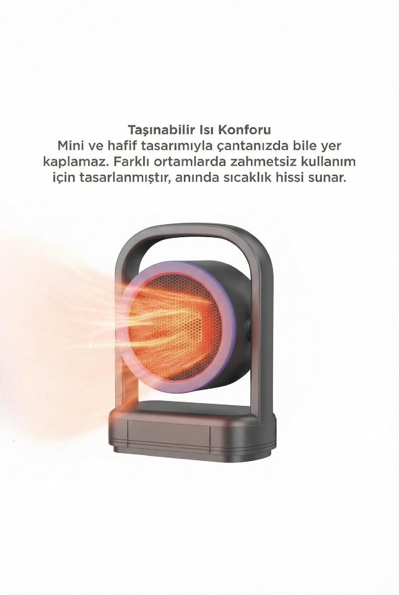 Mini Isıtıcı Fan | Taşınabilir Sessiz Hızlı Isıtma | 500W Kompakt Isıtıcı