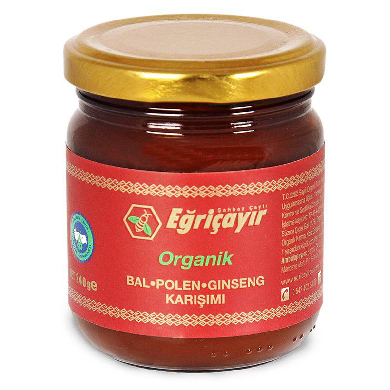 Organik Bal-Polen-Ginseng Karışımı (225 gr) - Eğriçayır