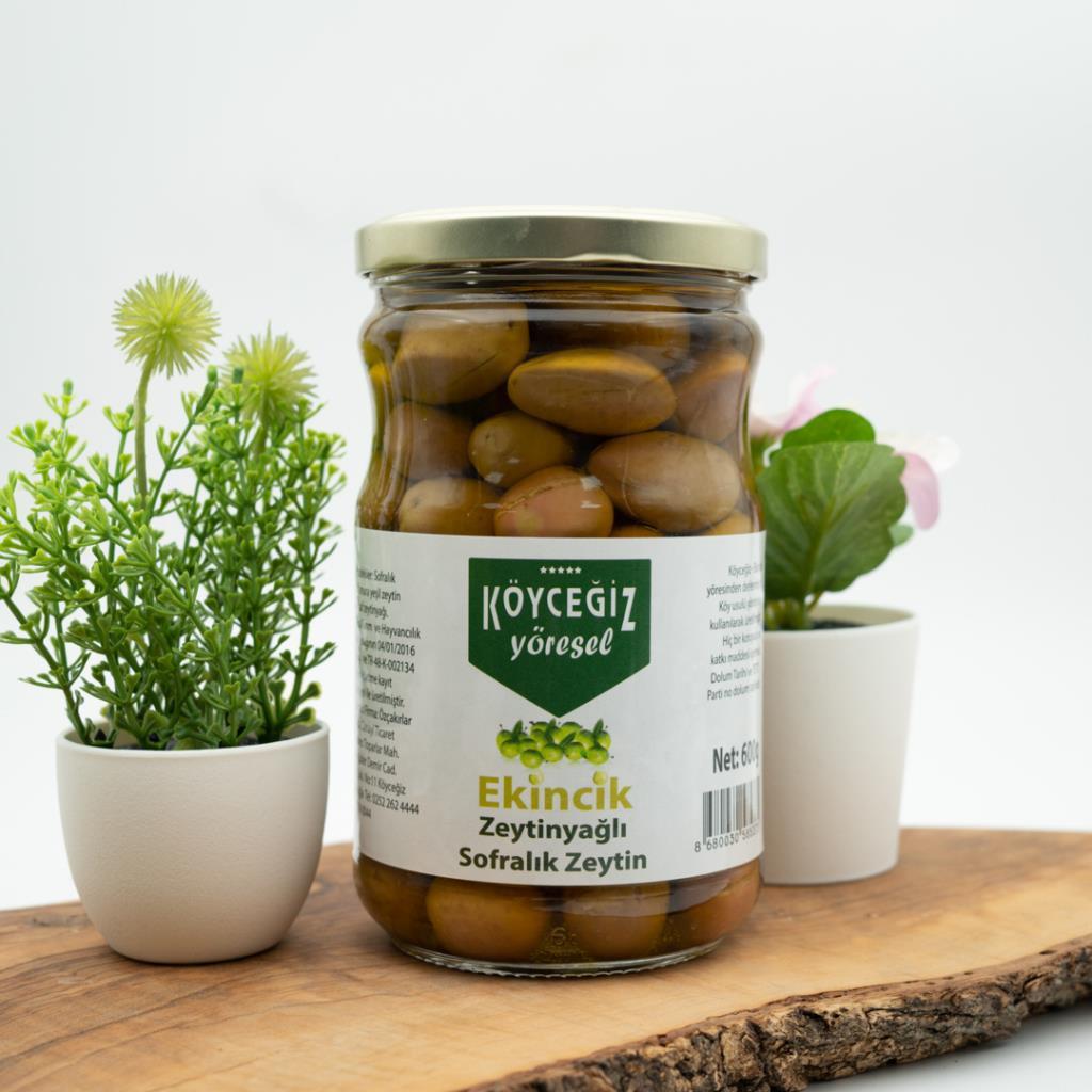 Ekincik Köyceğiz Sofralık Yeşil Zeytin 600 g